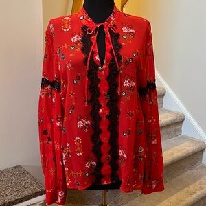 EUC. Derek Lam 10 Crosby long sleeve silk blouse size 12